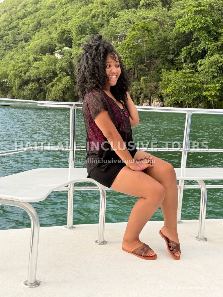 Guest enjoying the calm emerald water along the Northern Haiti coast