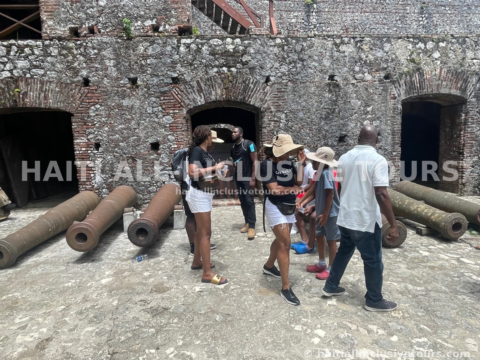 Our group touring the cannon courtyard inside the Citadelle Laferrière